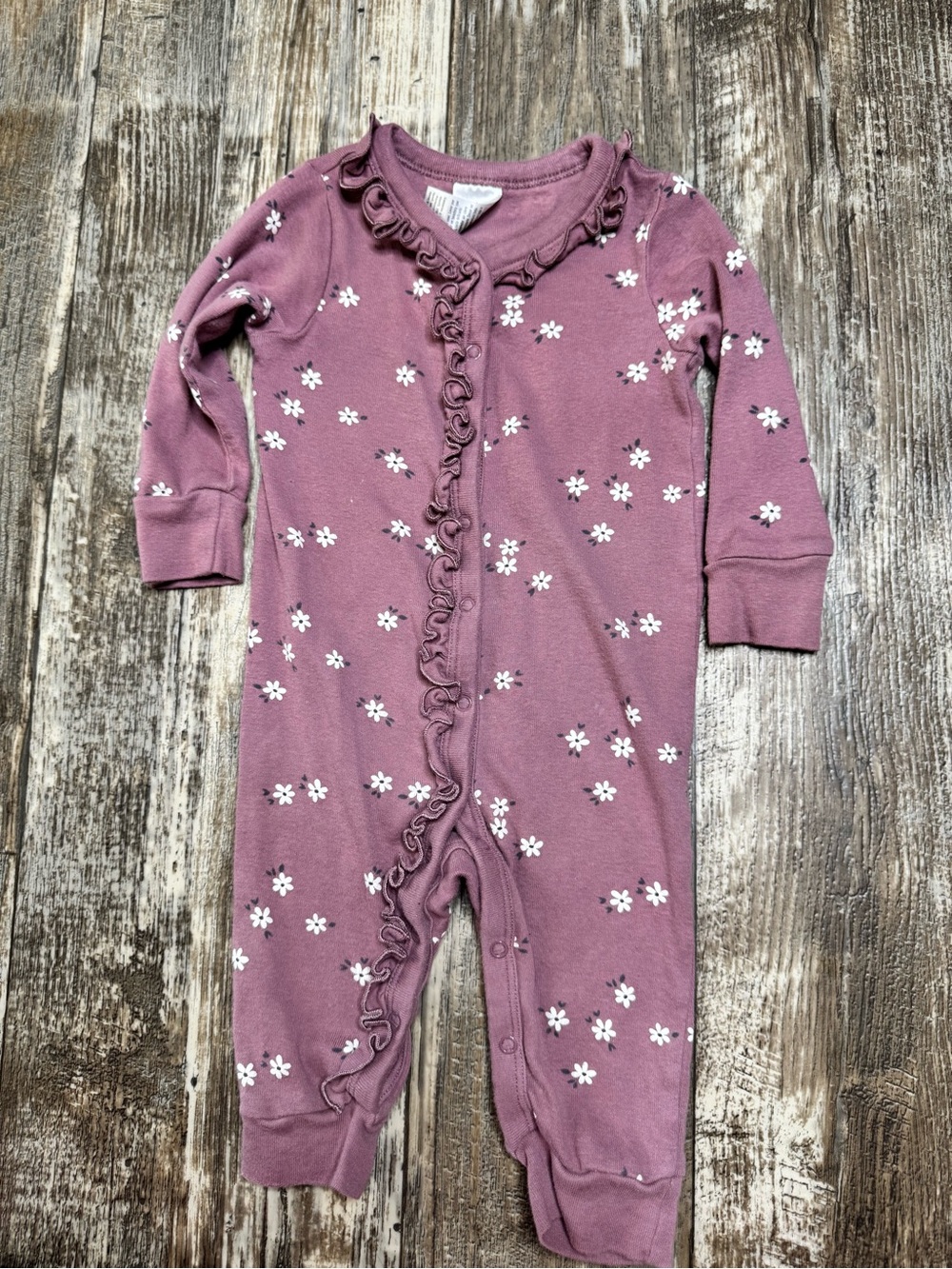 Baby Girls' Mauve Floral One-Piece Romper